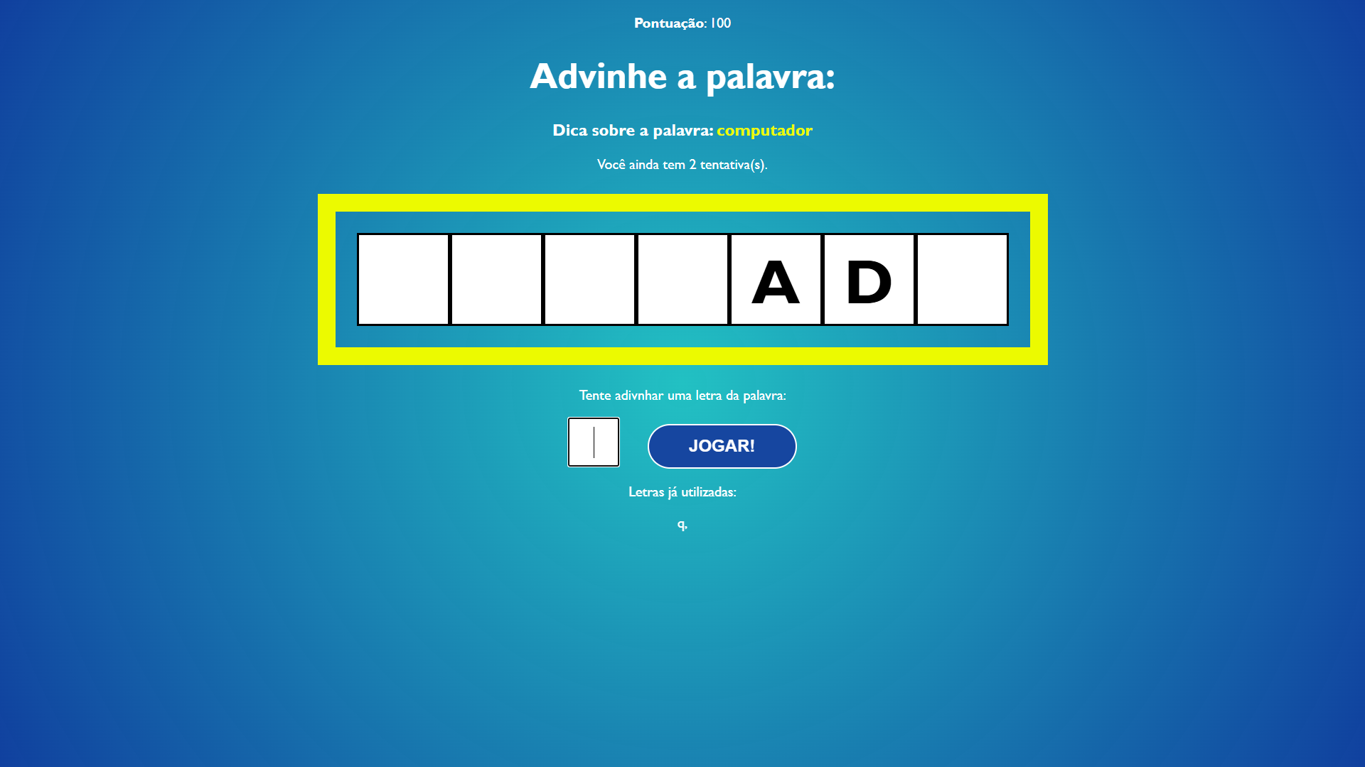 projeto palavras secretas